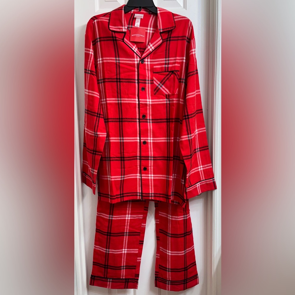 Wondershop Women's 2 Piece Family Sleep Set Cotton Plaid Lightweight Flannel NEW